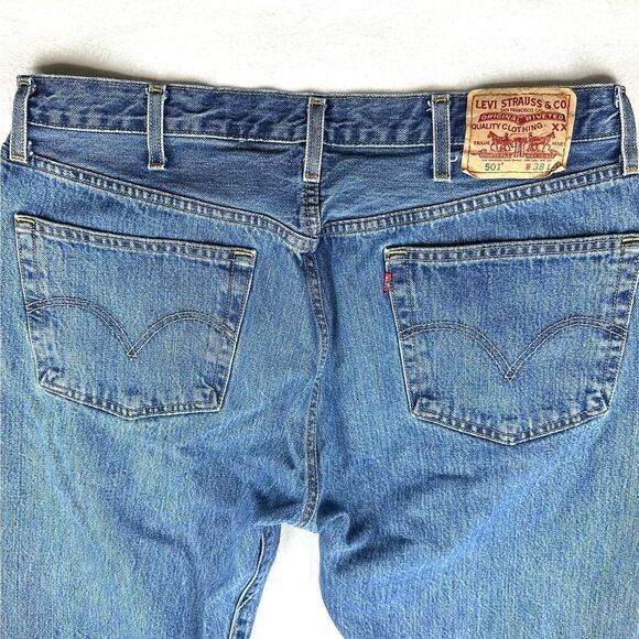 Levi’s 501xx Button Fly Blue Denim Y2K Jeans Men’s 36 x 30 Read - Picture 10 of 12